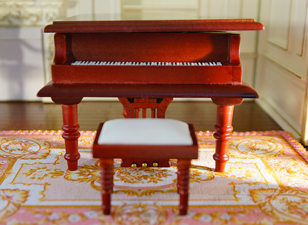 Dollhouse Retro Musical Piano Elegant Excellent Handmade 1/12