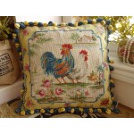 Beautiful Rosters Roses Chic French Country Hand Crafted Wool Needlepoint Pillow