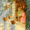 Three Angelic Mice Visiting Bunny's Home on Christmas Eve Needlepoint Canvas
