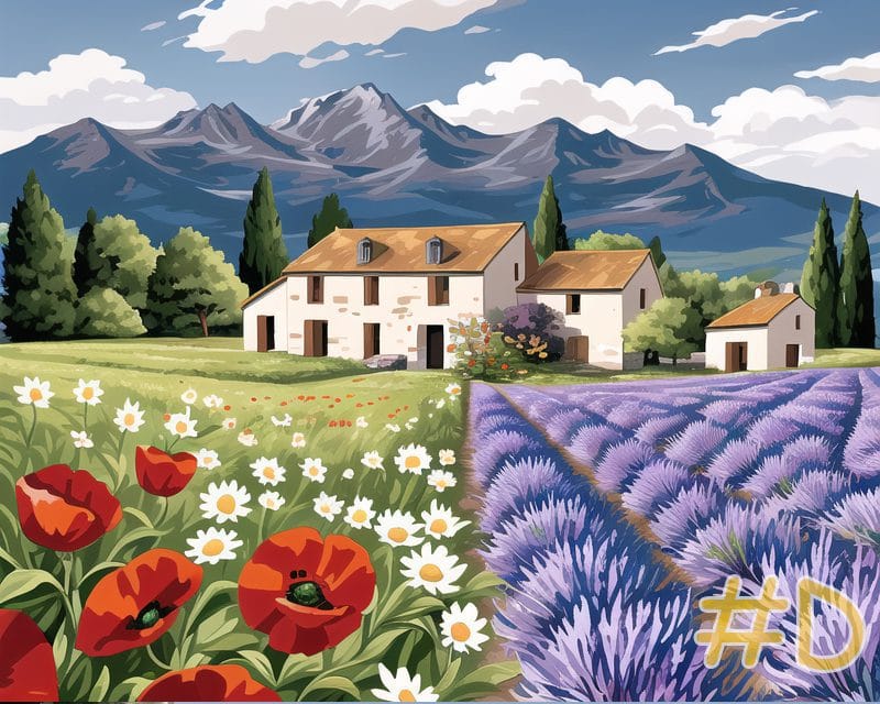 Lavender Fields Landscape Needlepoint Canvas Needlepoint Online